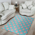 Pink Macaron Pattern Print Area Rug