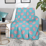 Pink Macaron Pattern Print Blanket