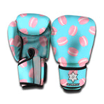Pink Macaron Pattern Print Boxing Gloves