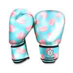 Pink Macaron Pattern Print Boxing Gloves