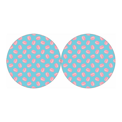 Pink Macaron Pattern Print Car Coasters