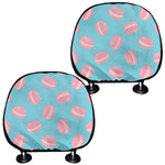 Pink Macaron Pattern Print Car Headrest Covers