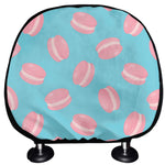 Pink Macaron Pattern Print Car Headrest Covers