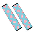 Pink Macaron Pattern Print Car Seat Belt Covers