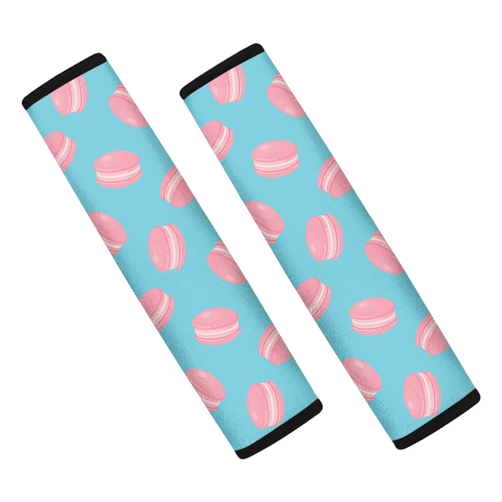 Pink Macaron Pattern Print Car Seat Belt Covers