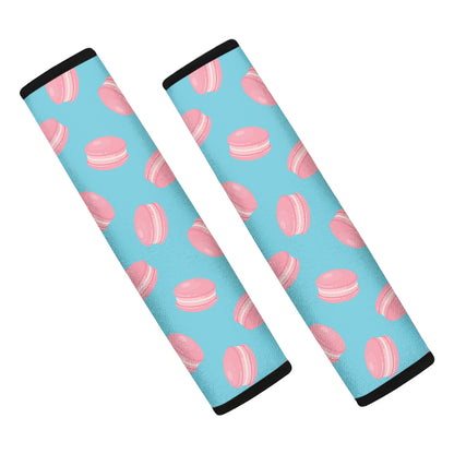 Pink Macaron Pattern Print Car Seat Belt Covers