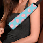 Pink Macaron Pattern Print Car Seat Belt Covers