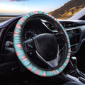 Pink Macaron Pattern Print Car Steering Wheel Cover