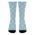 Pink Macaron Pattern Print Crew Socks