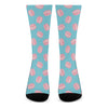 Pink Macaron Pattern Print Crew Socks