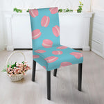 Pink Macaron Pattern Print Dining Chair Slipcover