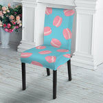 Pink Macaron Pattern Print Dining Chair Slipcover