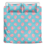 Pink Macaron Pattern Print Duvet Cover Bedding Set