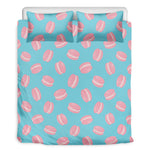 Pink Macaron Pattern Print Duvet Cover Bedding Set