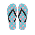 Pink Macaron Pattern Print Flip Flops