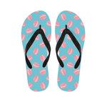 Pink Macaron Pattern Print Flip Flops