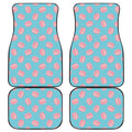 Pink Macaron Pattern Print Front and Back Car Floor Mats