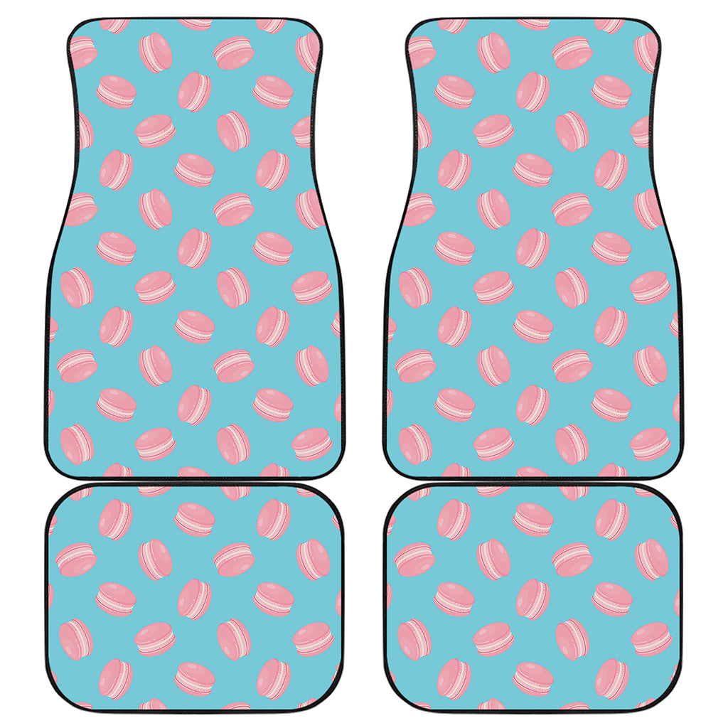 Pink Macaron Pattern Print Front and Back Car Floor Mats