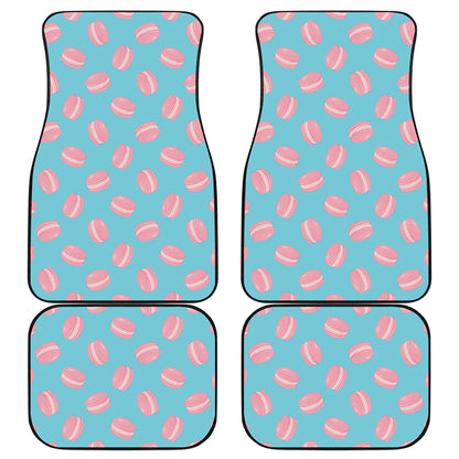 Pink Macaron Pattern Print Front and Back Car Floor Mats