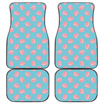 Pink Macaron Pattern Print Front and Back Car Floor Mats