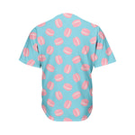 Pink Macaron Pattern Print Men's Baseball Jersey