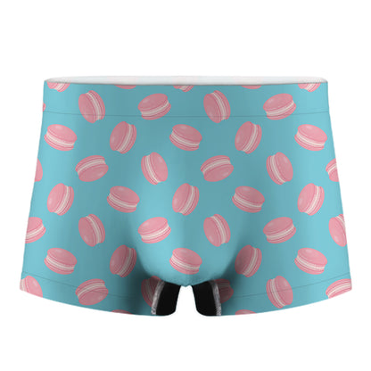 Pink Macaron Pattern Print Men's Boxer Briefs