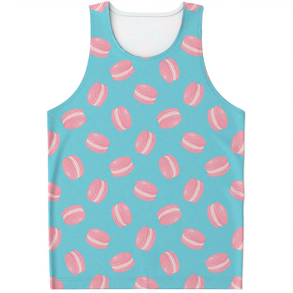 Pink Macaron Pattern Print Men's Tank Top