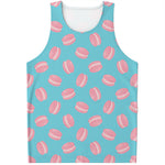 Pink Macaron Pattern Print Men's Tank Top