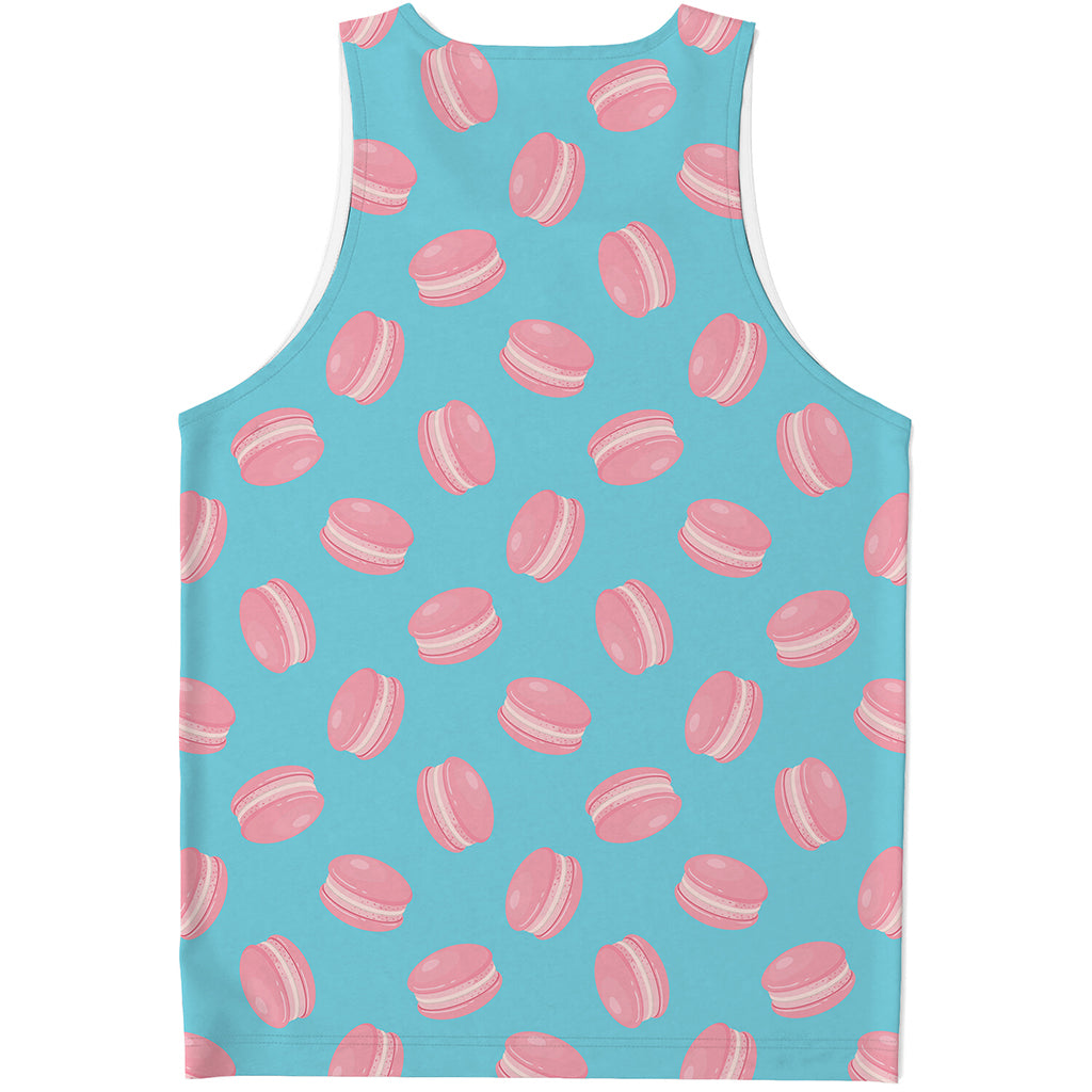 Pink Macaron Pattern Print Men's Tank Top