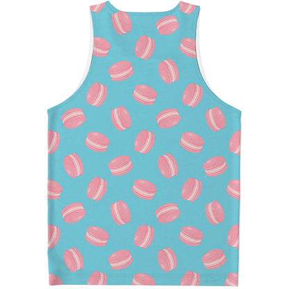 Pink Macaron Pattern Print Men's Tank Top