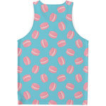 Pink Macaron Pattern Print Men's Tank Top