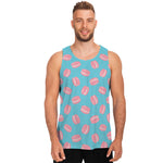 Pink Macaron Pattern Print Men's Tank Top