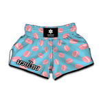 Pink Macaron Pattern Print Muay Thai Boxing Shorts