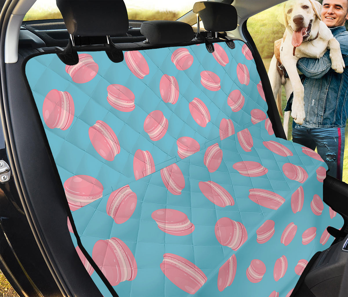 Pink Macaron Pattern Print Pet Car Back Seat Cover