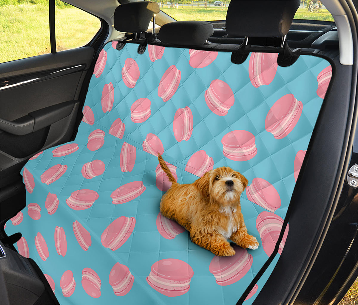 Pink Macaron Pattern Print Pet Car Back Seat Cover