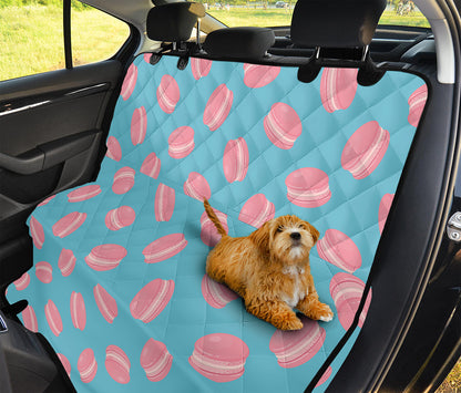 Pink Macaron Pattern Print Pet Car Back Seat Cover
