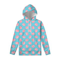 Pink Macaron Pattern Print Pullover Hoodie
