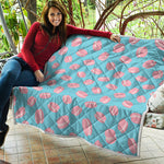 Pink Macaron Pattern Print Quilt