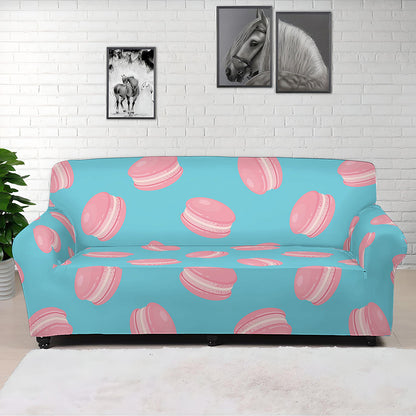 Pink Macaron Pattern Print Sofa Cover