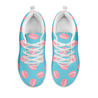 Pink Macaron Pattern Print White Sneakers