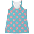 Pink Macaron Pattern Print Women's Racerback Tank Top