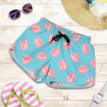 Pink Macaron Pattern Print Women's Shorts