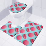 Pink Macarons Print 3 Piece Bath Mat Set