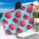 Pink Macarons Print Beach Sarong Wrap