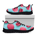 Pink Macarons Print Black Running Shoes