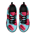 Pink Macarons Print Black Sneakers