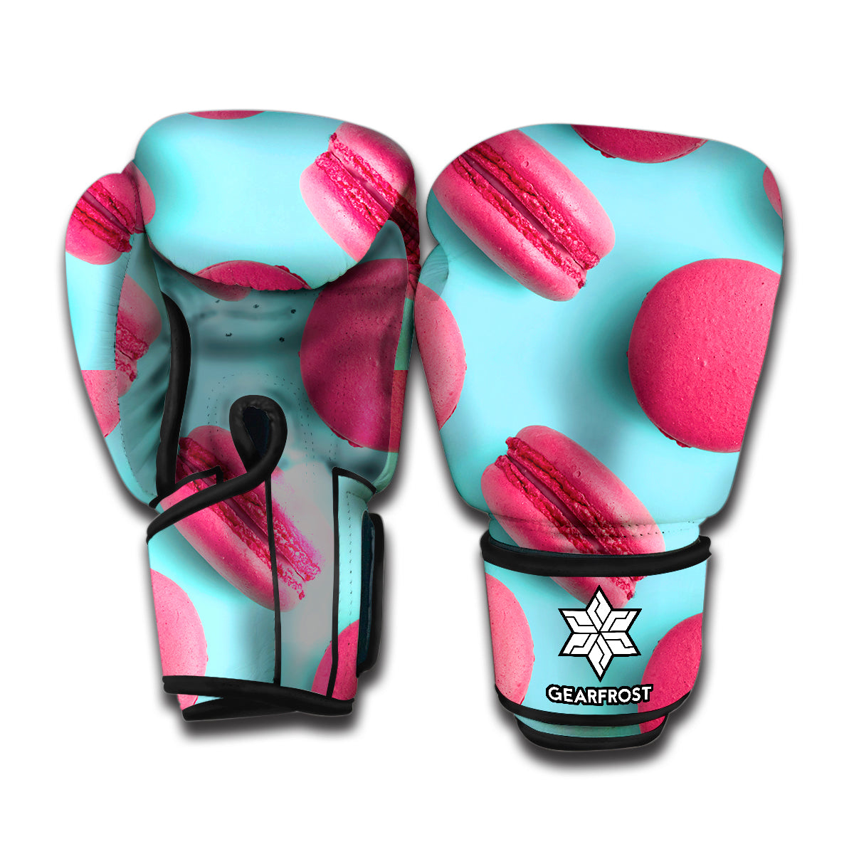 Pink Macarons Print Boxing Gloves