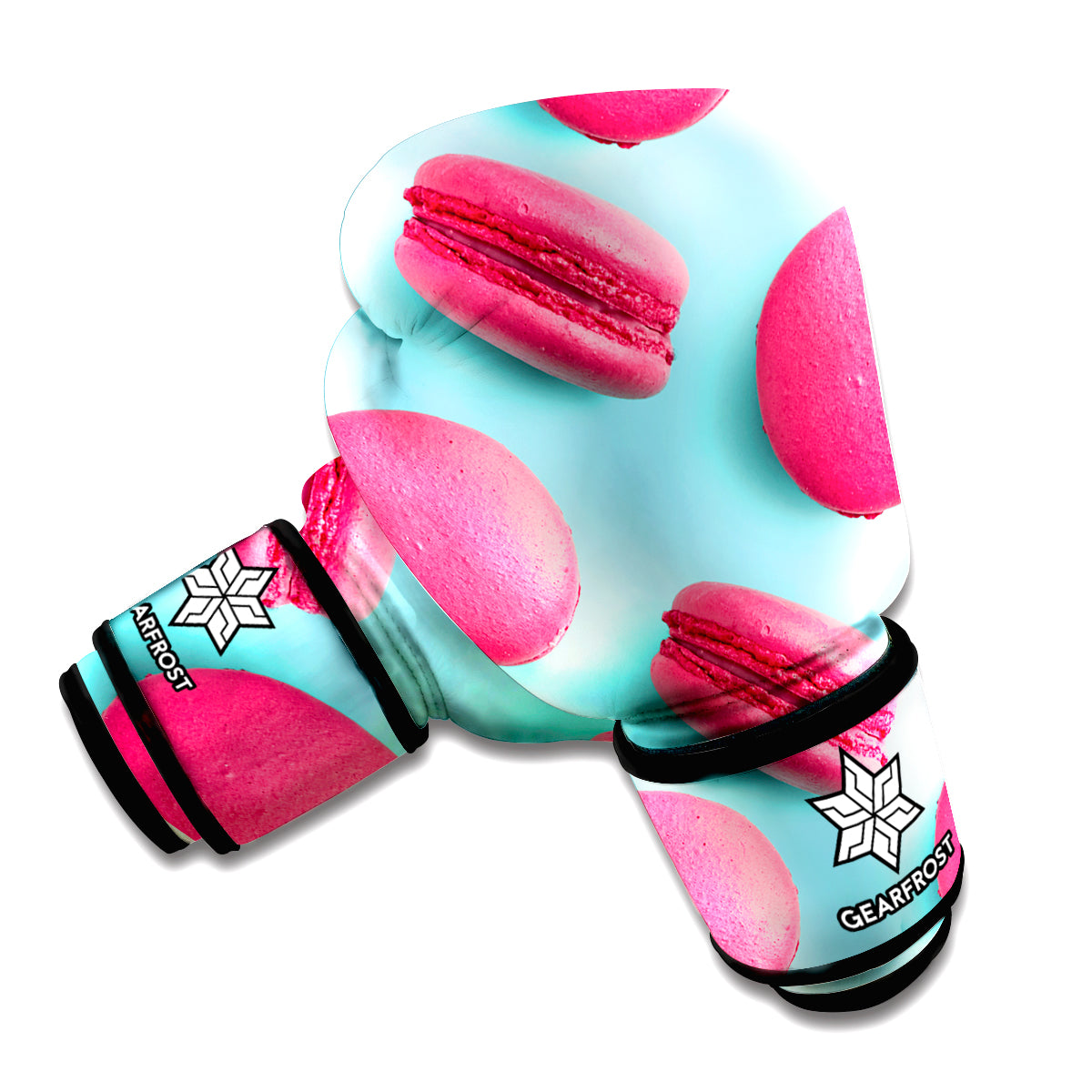 Pink Macarons Print Boxing Gloves