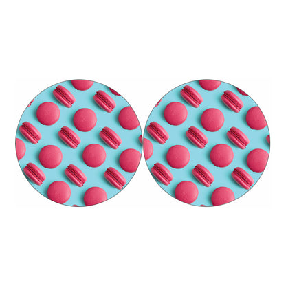 Pink Macarons Print Car Coasters
