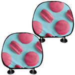 Pink Macarons Print Car Headrest Covers